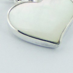 Sterling Silver MOP Slanted Heart Dangle Earrings by BeYindi 3