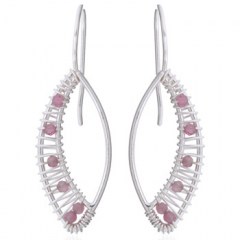 Embellished Marquise 925 Silver With Tourmaline Drop Earrings by BeYindi