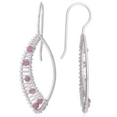 Embellished Marquise 925 Silver With Tourmaline Drop Earrings by BeYindi 