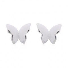 Cute Little Butterfly Plain 925 Silver Stud Earrings by BeYindi 