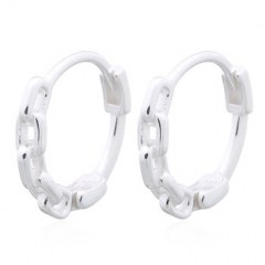 925 Sterling Silver Chain Style Huggie Earrings by BeYindi