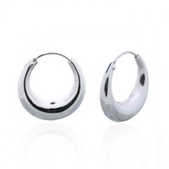 Classic Highly Polished 925 Silver Hoop Earrings by BeYindi 