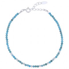 925 Sterling Silver Bracelet with Blue Apatite and Moonstone Beads by BeYindi