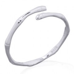 Silver Plated 925 Silver Open Bamboo Shape Ring by BeYindi