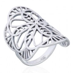 High Polish Open Flower 925 Silver Ring Arches All Around by BeYindi