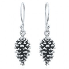 Christmas Pine Cone Dangle Earrings in 925 Silver by BeYindi