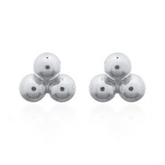 Three Dots Triangle Arrangement 925 Silver Stud Earrings by BeYindi 