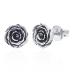 Rose in Bloom 925 Sterling Silver Stud Earrings by BeYindi