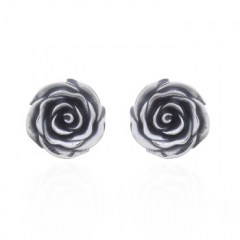 Rose in Bloom 925 Sterling Silver Stud Earrings by BeYindi 