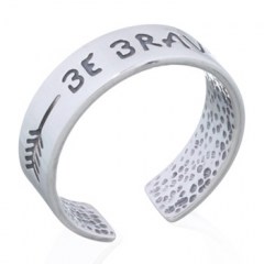 Be Brave and Arrow Inspirational 925 Silver Toe Ring by BeYindi