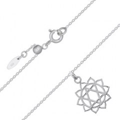 Heart Chakra Sterling Plain Silver Chain Necklace