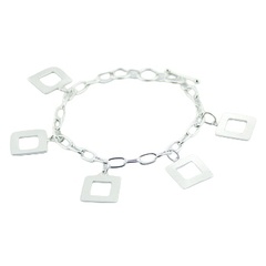 Sterling Silver Charm Bracelet Contemporary Airy Jewelry 
