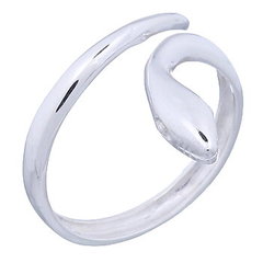 Polished silver toe ring snake shape by BeYindi