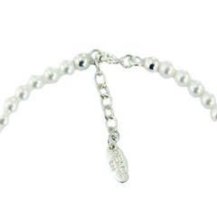 Swarovski Crystal Pearl Bracelet Silver Om Symbol Charm 3