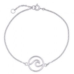 Wave Of Sea Sterling Plain Silver Chain Bracelet by BeYindi