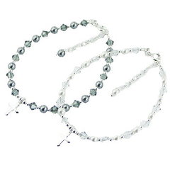 Swarovski Crystal Pearl Bracelet Silver Cross Charm by BeYindi 2