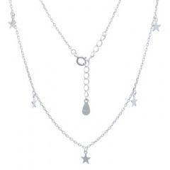 Little Stars Threaded Silver Plated 925 Chain Necklace