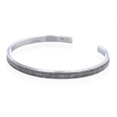 Oxidized Silver 925 Bangles With ZigZag Pattern