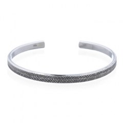 Oxidized Silver 925 Bangles With ZigZag Pattern 