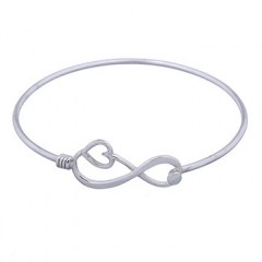 925 Silver Bangle Infinity Love Bracelet 