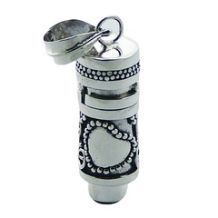 Handmade ornate silver hearts ornamented prayer box pendant
