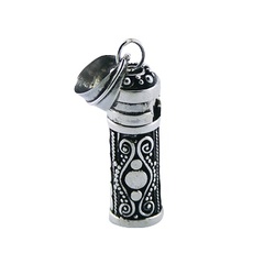 Silver spiritual prayer box pendant 