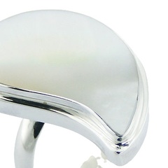 Iridescent white mother of pearl silver ring 3