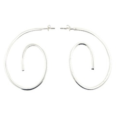Handmade contemporary wirework twirls sterling silver earrings
