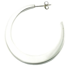 Tapered silver hoops earrings 2