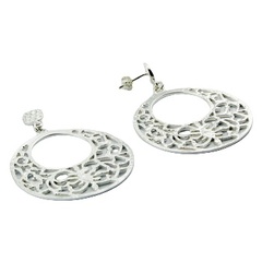 Ajoure hammered silver earrings 