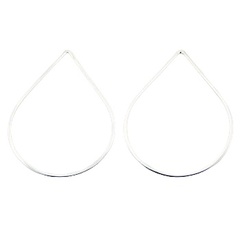 Minimalistic design open drop polished sterling silver stud earrings 