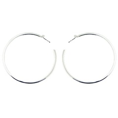 Stunning classic 52 mm hoops polished sterling silver earrings
