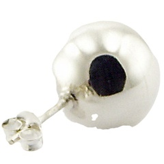 Simple classic sphere silver stud earrings 2