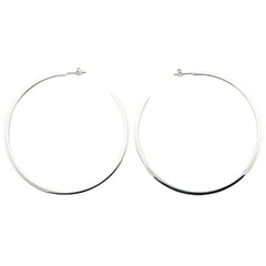 Classic open circle hoop super sized 70 mm sterling silver stud earrings