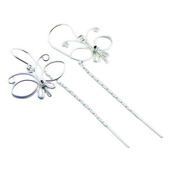 Airy wirework silver threader earrings 