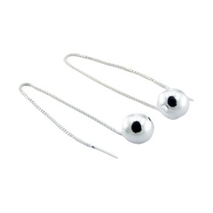 Silver threader chains earrings 