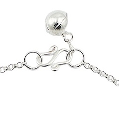 Silver anklet with heart and sphere charms 2