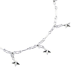 Silver links chain anklet with star charms 2