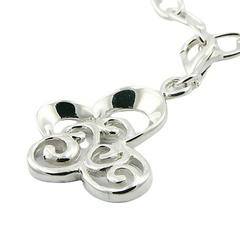 Stylized butterfly ajoure silver charm 