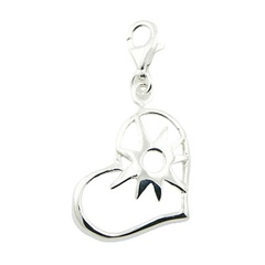 Sunshine of my life polished sterling silver charm pendant