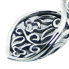 Classic and ajoure sterling silver pendant twirled leaf 2