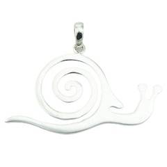 Pretty snail silhouette polished sterling silver pendant