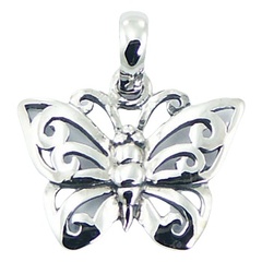 Ajoure 925 sterling silver butterfly pendant 3/4 inches