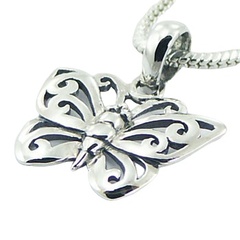 Ajoure 925 sterling silver butterfly pendant 3/4 inches 2