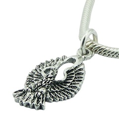 Antiqued and detailed sterling silver eagle pendant, 1 inch 