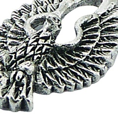 Antiqued and detailed sterling silver eagle pendant, 1 inch 2