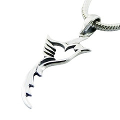 Silver bird of paradise pendant 