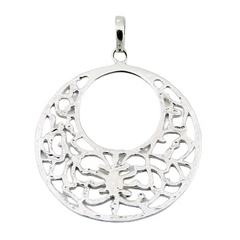 Ajoure sterling silver pendant with hammered effect