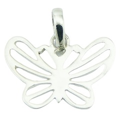 Ajoure rounded wings sterling silver butterfly pendant