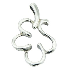 Handmade rounded leaf sterling silver ajoure pendant